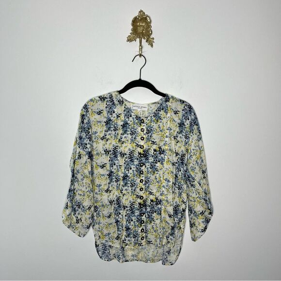 Apiece Apart Silk Blend Button Front Top 4 - Picture 1 of 6
